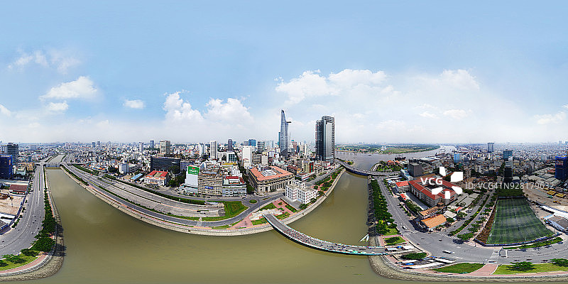 越南胡志明市龙屋教堂的等距柱状全景图图片素材