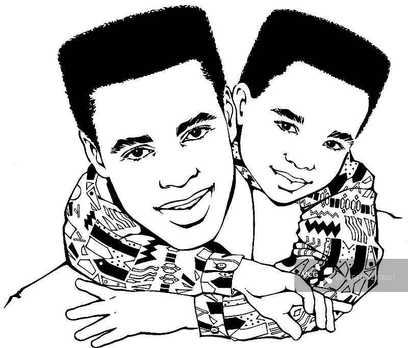 父亲和儿子的肖像图片素材