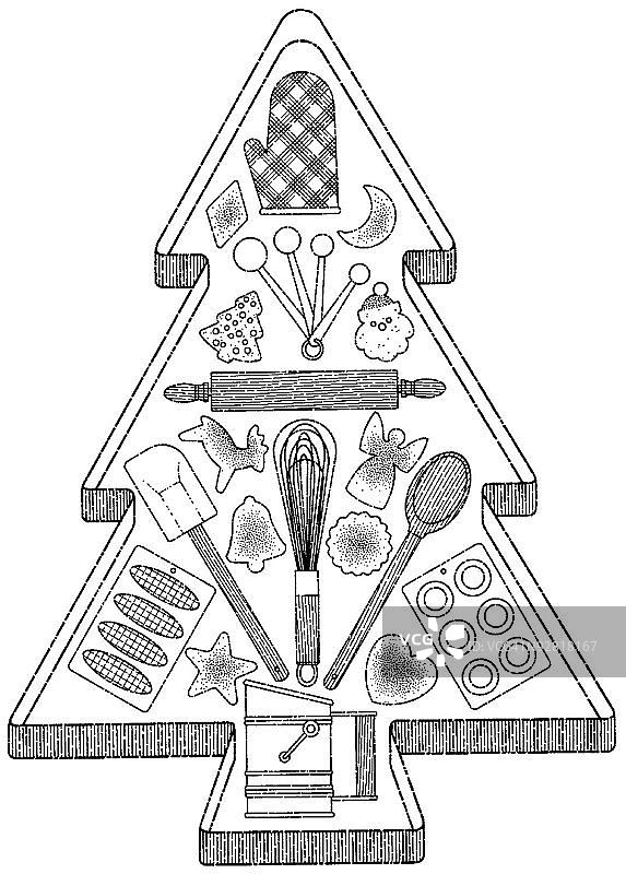 圣诞树饼干切割器图片素材