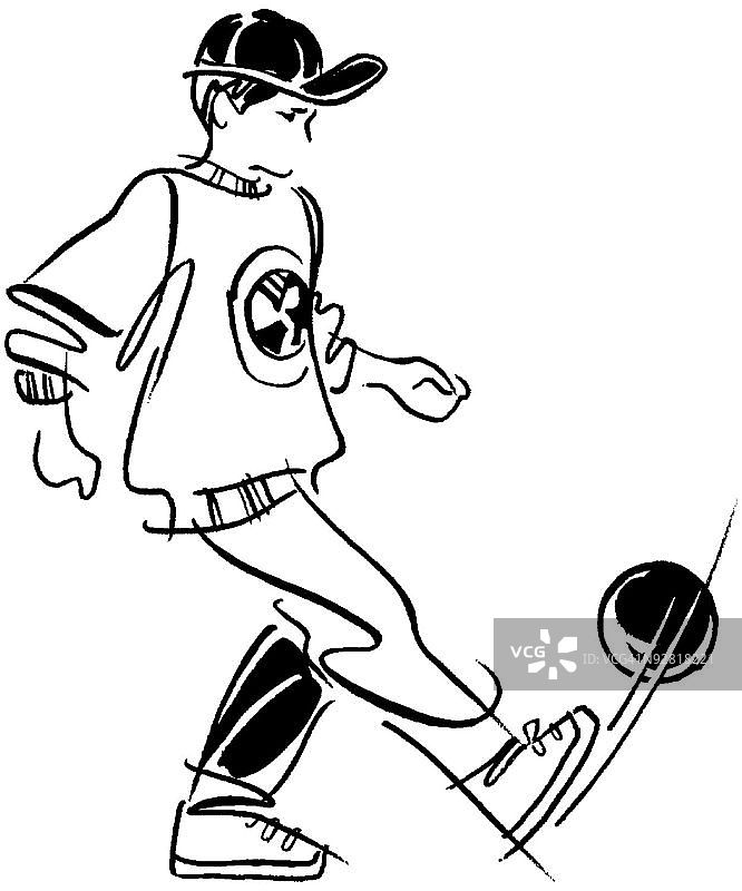 男孩玩球图片素材