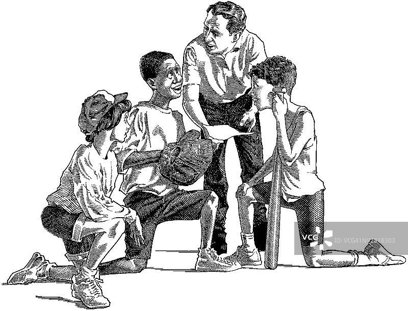 棒球教练和球员图片素材