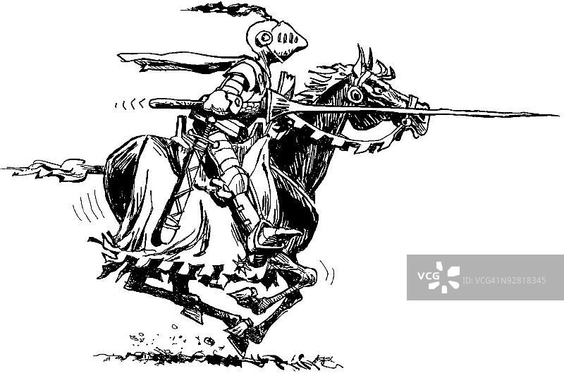 骑马的中世纪骑士图片素材