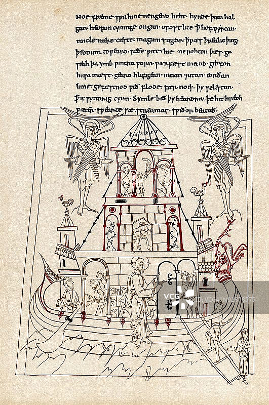 维京船造型的诺亚方舟图片素材