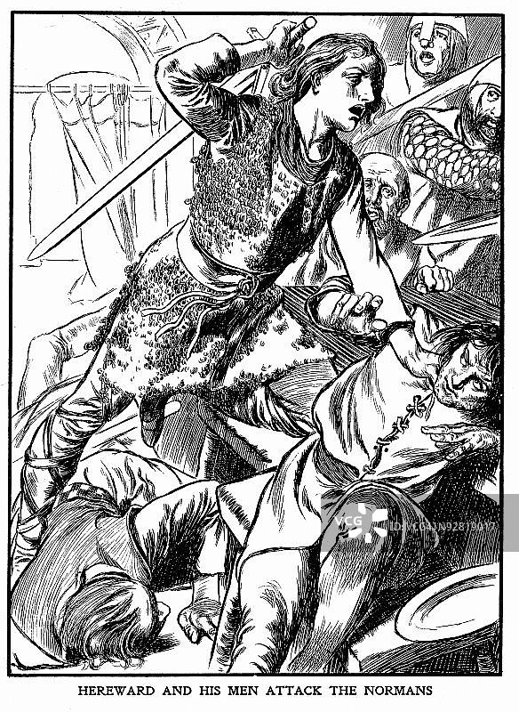 赫里沃德·沃克攻击诺曼人图片素材