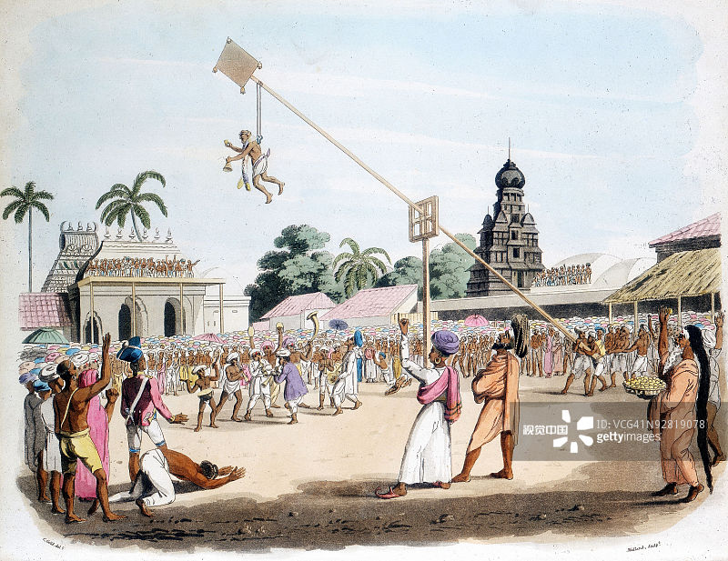 描绘折磨仪式以安抚天花女神图片素材