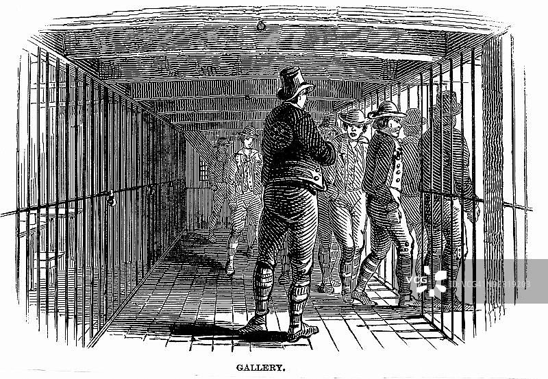 在伍尔维奇登船的囚犯图片素材