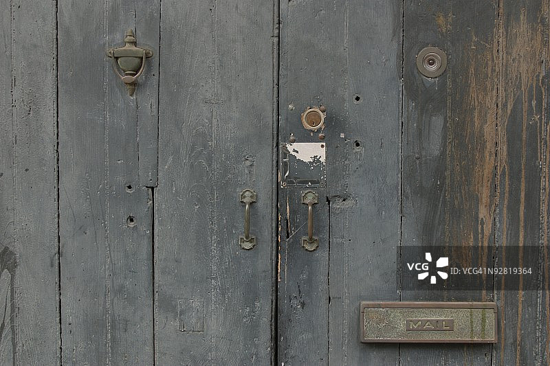 封闭木门全帧拍摄图片素材