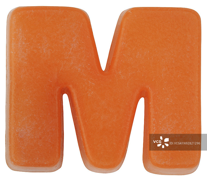 橙色塑料字母M图片素材