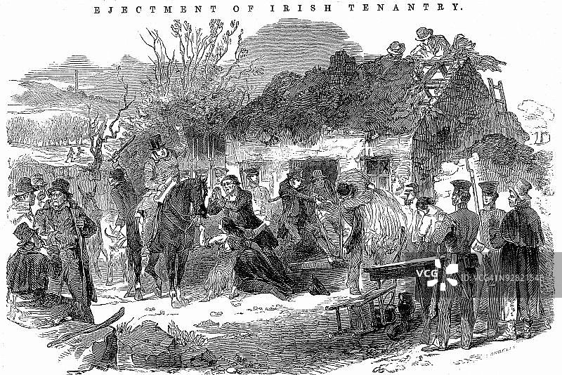 爱尔兰农民被逐出房屋图片素材