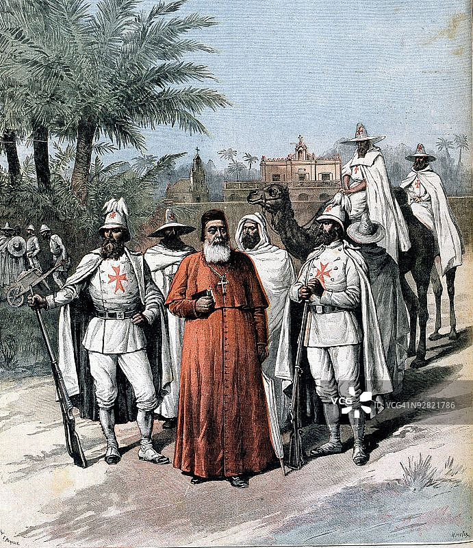 拉维热里红衣主教和他在中非的追随者图片素材