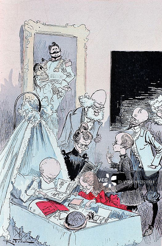 卡通：知识分子家庭图片素材