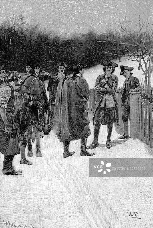 保罗·里维尔与约翰·沙利文会面图片素材