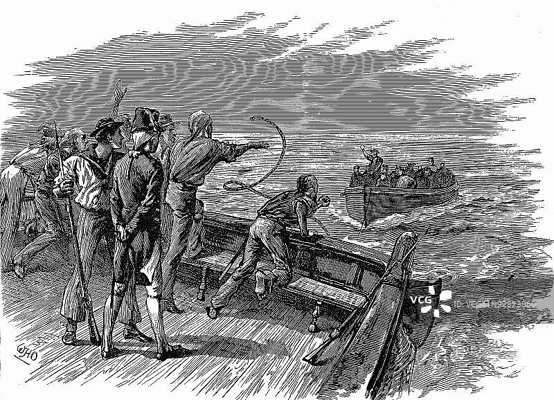 英国海军军官威廉·布莱特于1789年被遗弃图片素材