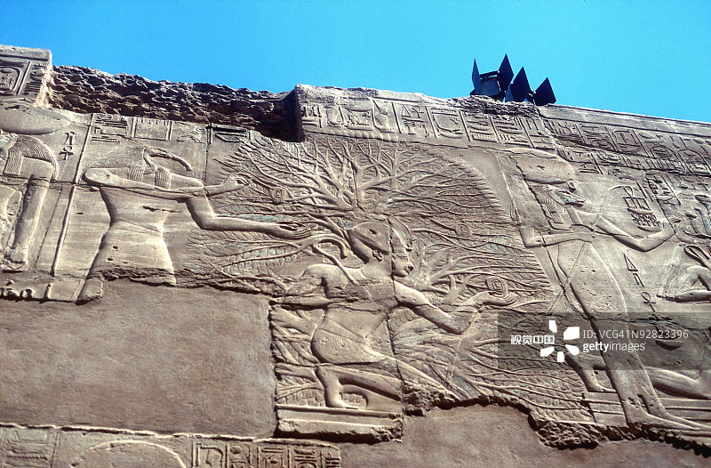 埃及墙上的古埃及浮雕图片素材
