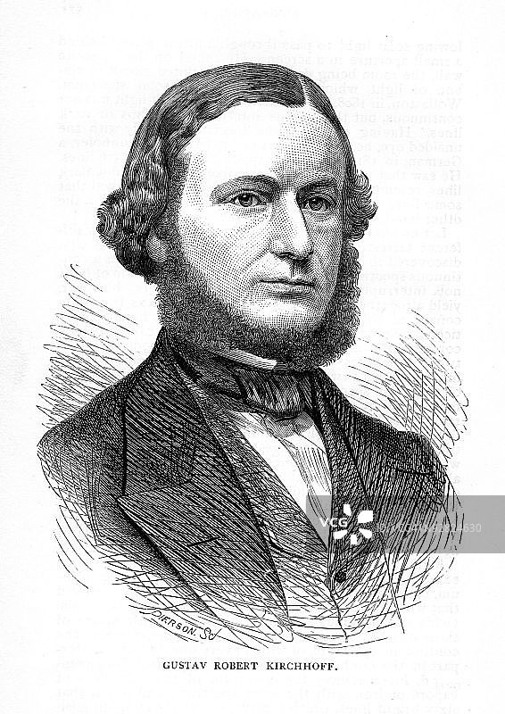 德国物理学家古斯塔夫·罗伯特·基尔霍夫肖像图片素材