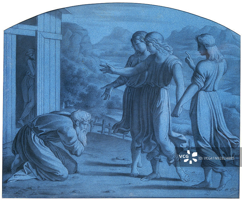 阿奇莱·埃特纳·米夏隆的《亚伯拉罕的款待》图片素材