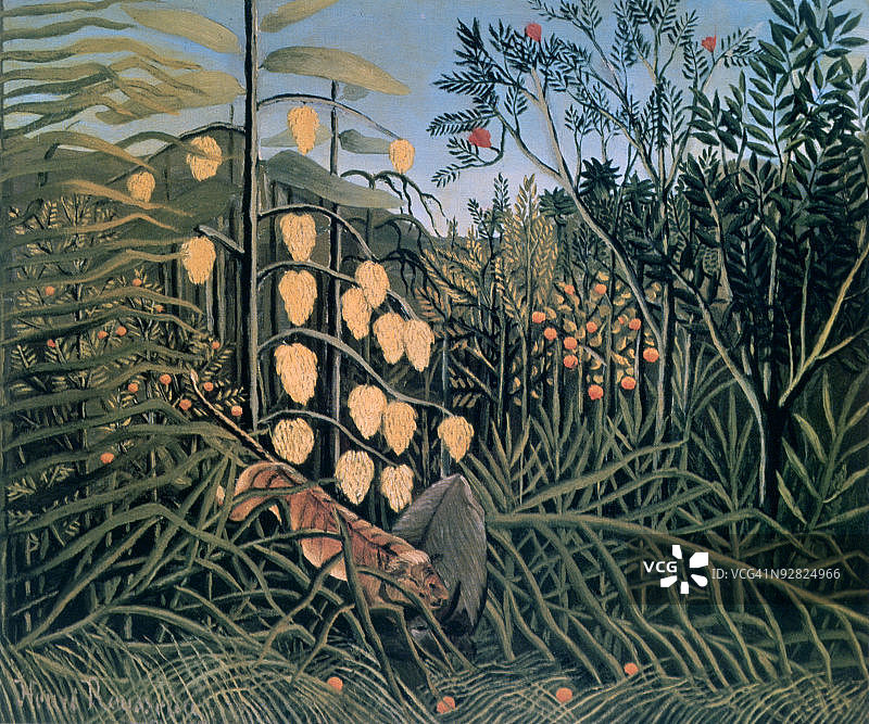 亨利·卢梭的《热带森林》图片素材