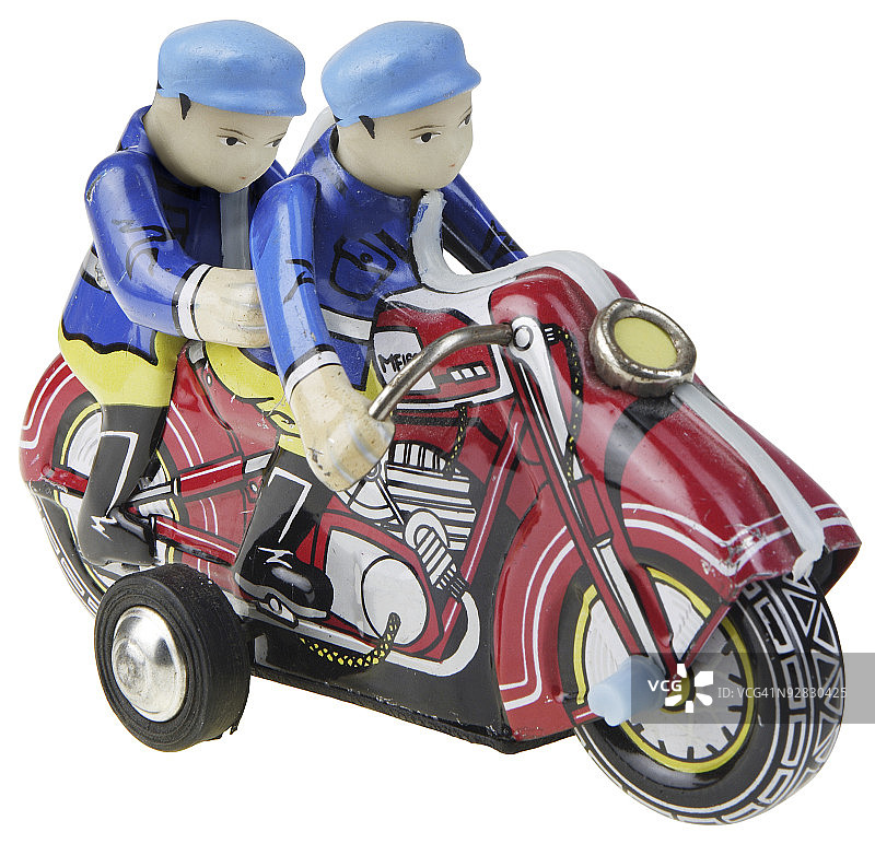 带有警察的玩具摩托车图片素材