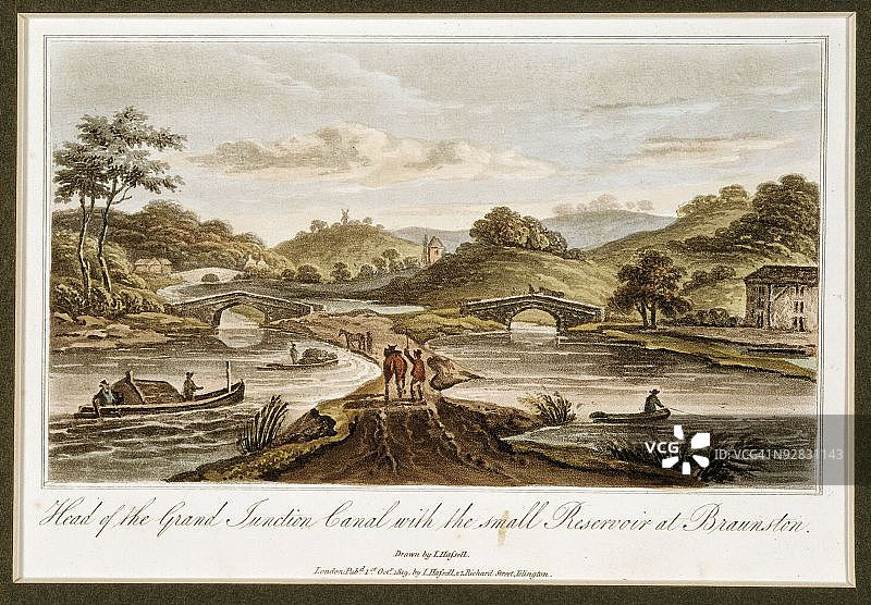 英格兰北安普敦郡布劳恩斯顿的Grand Junction运河图片素材