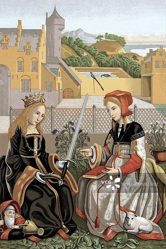 殉道者圣艾格尼丝和亚历山大的凯瑟琳图片素材