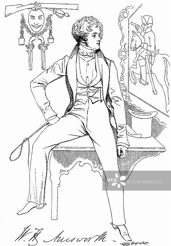 小说家哈里森·安斯沃斯肖像图片素材