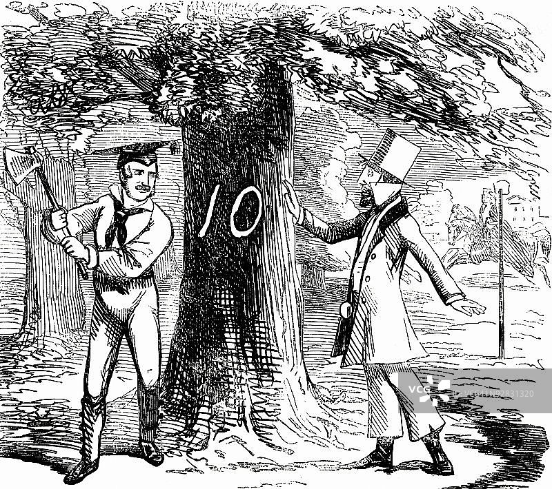 维多利亚女王配偶艾尔伯特的政治漫画图片素材