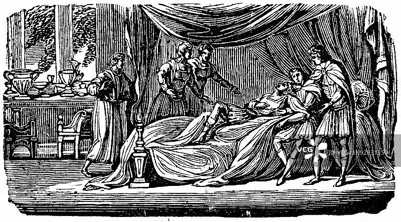 亚历山大大帝临终图片素材