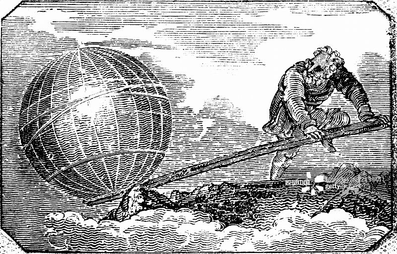 阿基米德用杠杆移动地球图片素材