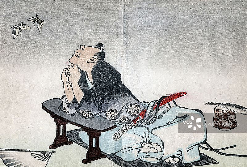 哲学家观赏蝴蝶图片素材