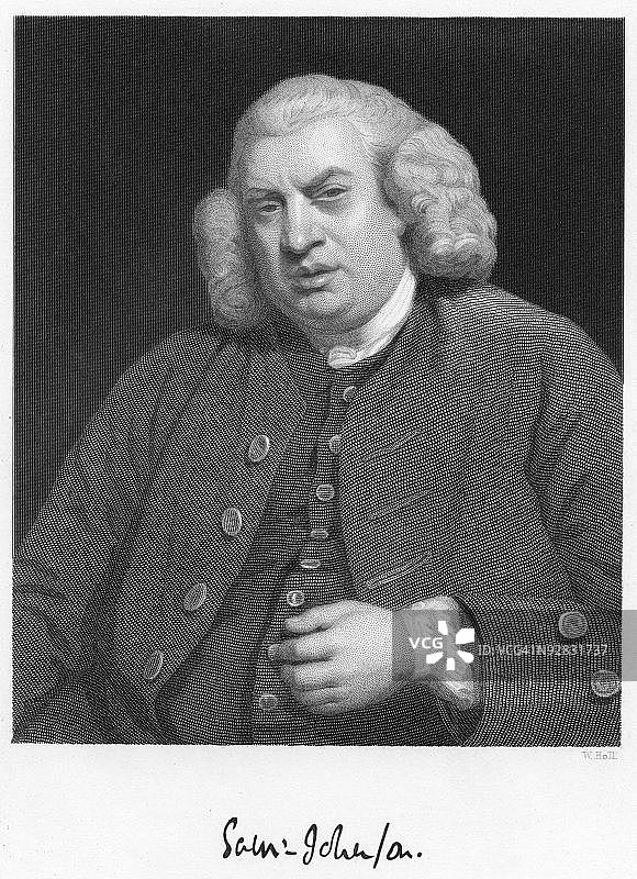 英国作家塞缪尔·约翰逊肖像图片素材