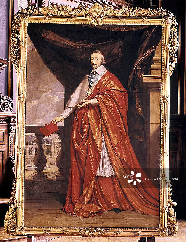 菲利普·德·尚帕涅笔下的杜普莱西斯肖像图片素材