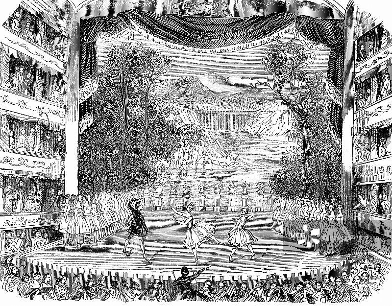 19 世纪伦敦的芭蕾舞表演者图片素材