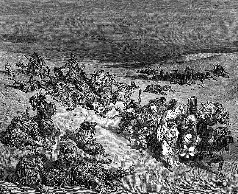 描绘埃及圣经瘟疫的渲染图图片素材