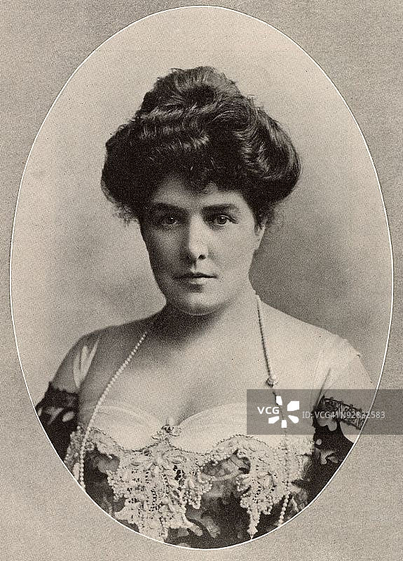 乔治·康沃利斯-韦斯特夫人（温斯顿·丘吉尔之母）肖像图片素材