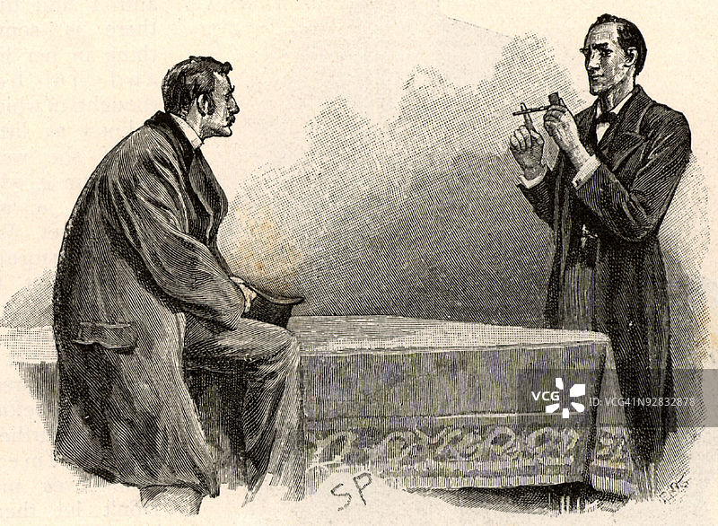 描绘故事《黄脸的冒险》中的角色的插图图片素材