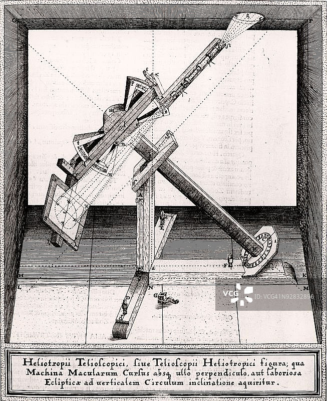 折射望远镜观测太阳黑子图片素材