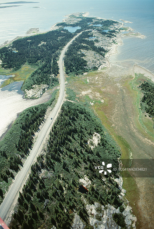加拿大乡村半岛街道的鸟瞰图图片素材