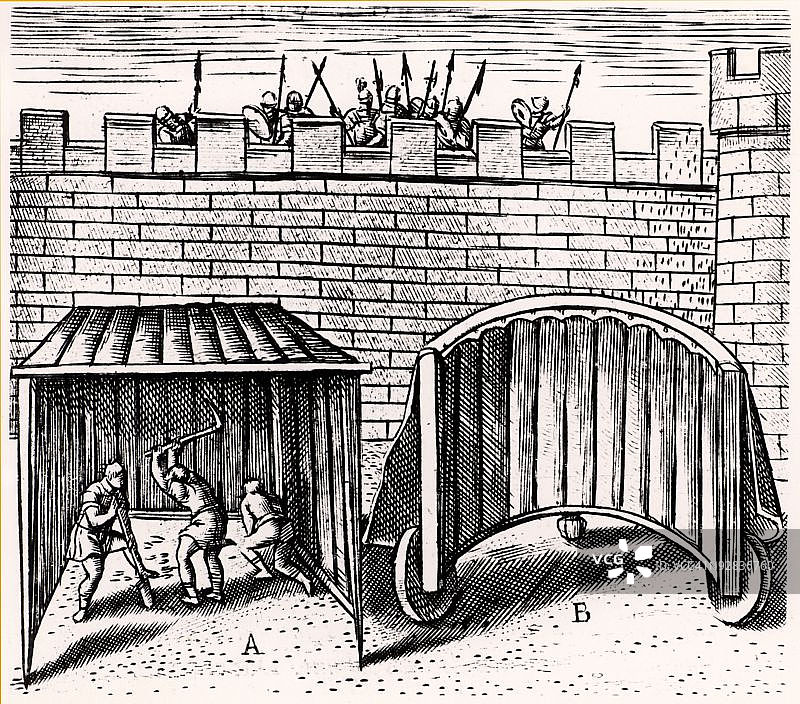 堡垒围困期间的隐蔽挖掘图片素材