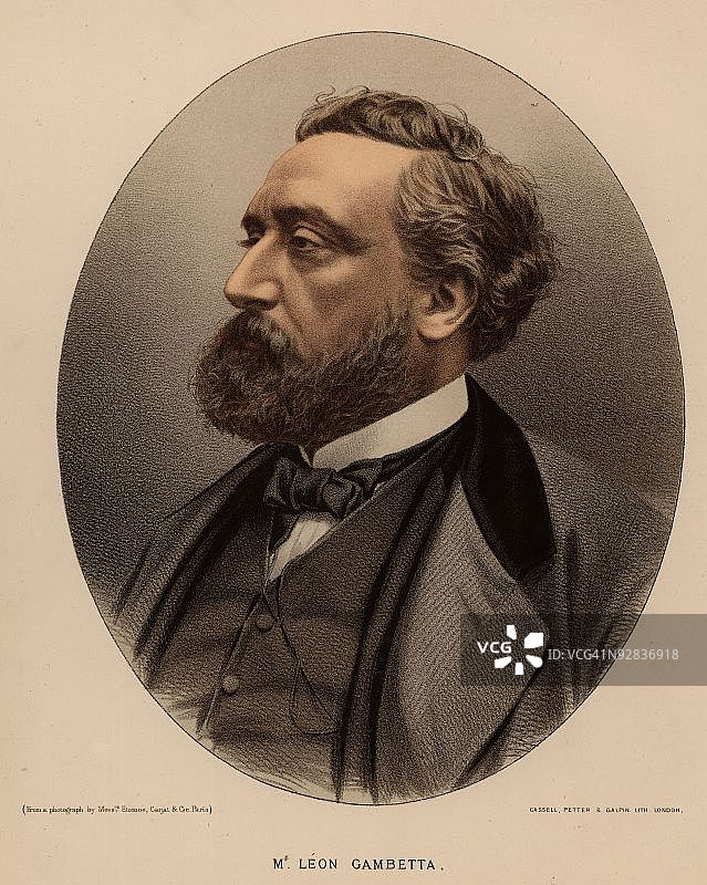 莱昂·米歇尔·甘必大肖像图片素材