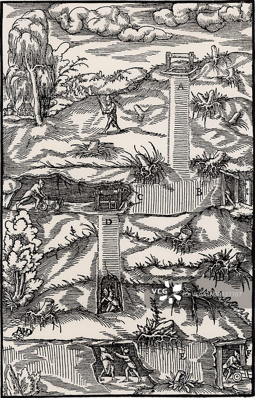 矿井横截面图图片素材