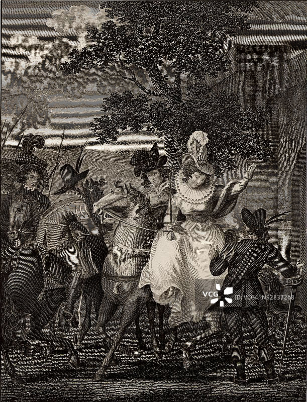 苏格兰女王玛丽向邦联领主投降图片素材