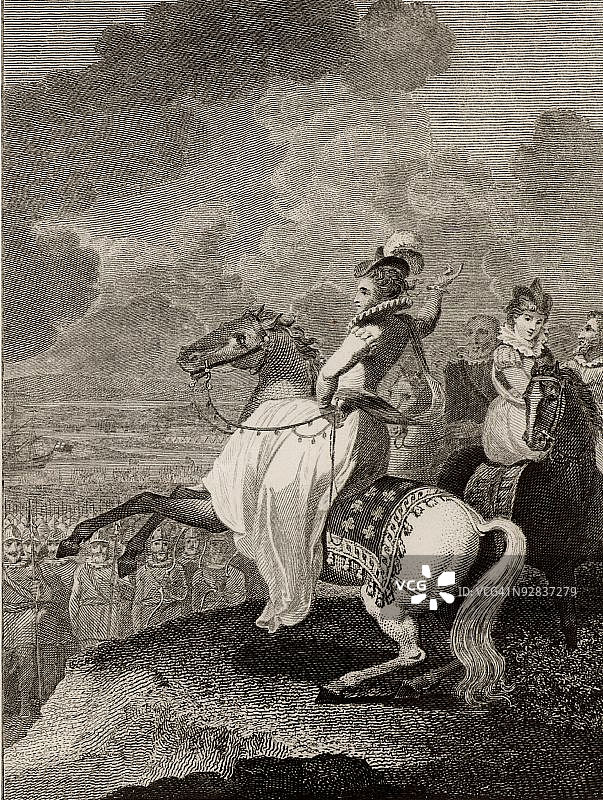 伊丽莎白一世女王在蒂尔伯里向军队发表讲话图片素材