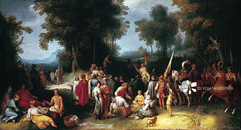 Cornliusz van Haarlem的圣约翰浸礼会布道图片素材