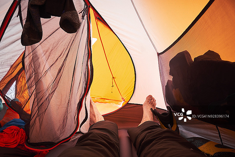 登山帐篷内部图片素材