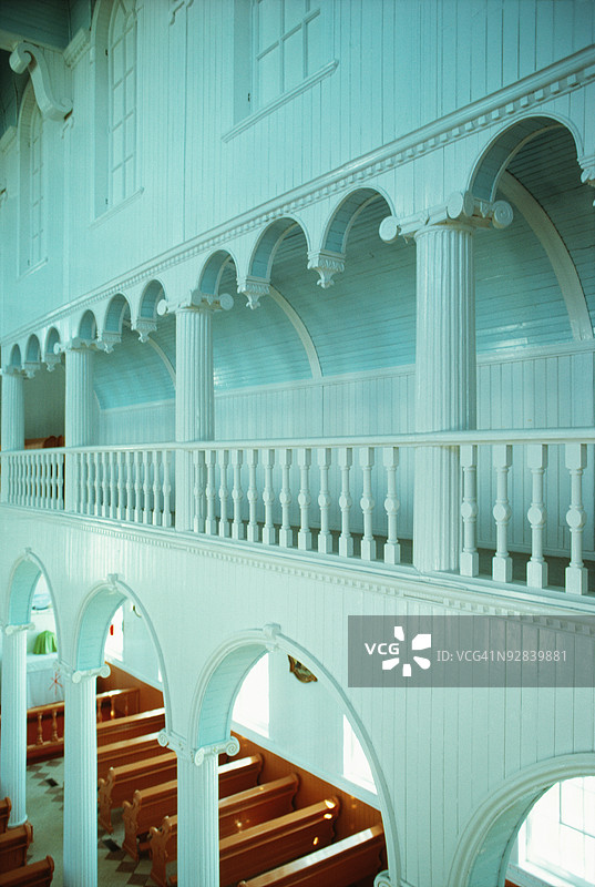 加拿大魁北克的教堂内部图片素材