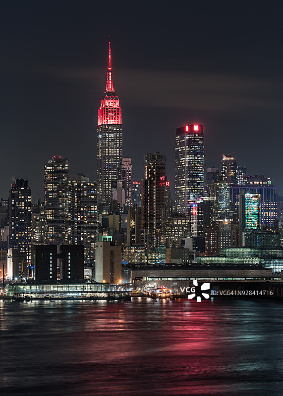 纽约曼哈顿中城夜景图片素材