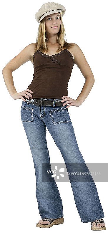 年轻女人双手叉腰 poses图片素材