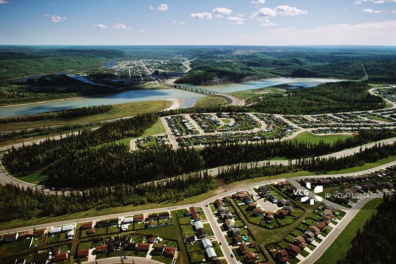 郊区住宅区鸟瞰图片素材