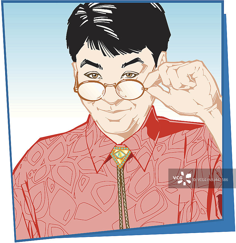 戴眼镜窥视的男子肖像图片素材