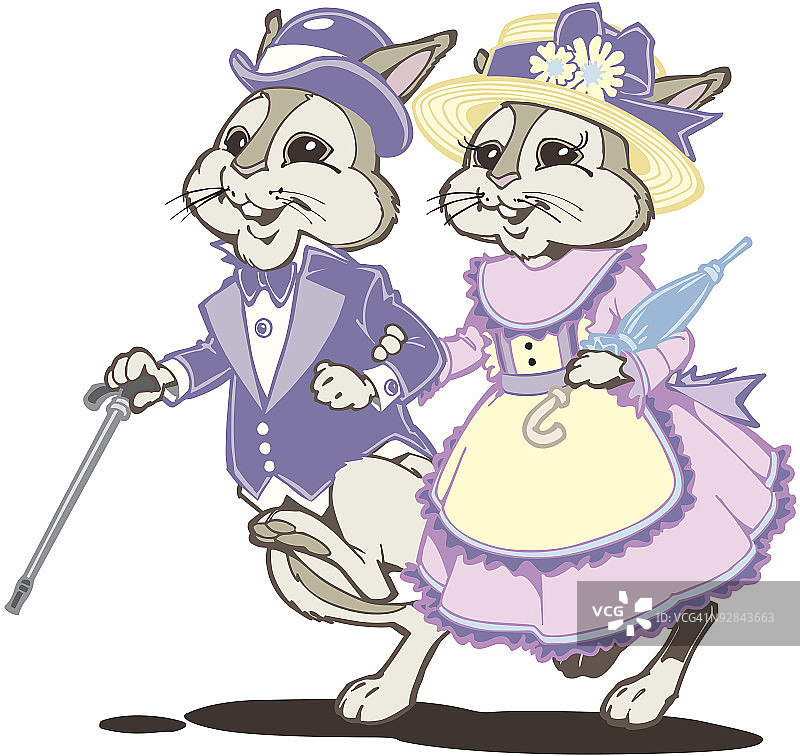 复活节的两只兔子图片素材